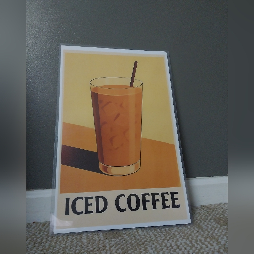 Iced Coffee Poster 11"x17" Kitchen Wall Art